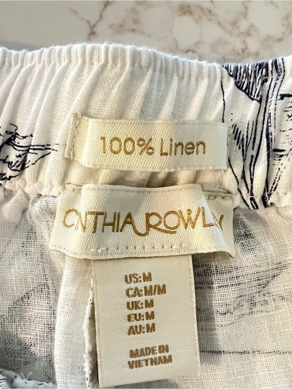 CYNTHIA ROWLEY | NWT 100% Linen Nautical Shorts Coastal Grandma Nautical Beach M - Picture 3 of 5